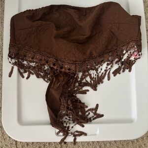Brown Lace Trimmed adjustable Top